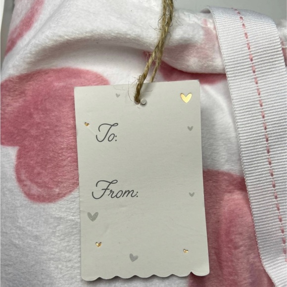 Sweet Love Baby sherpa Blanket Pink & White. Great for Baby Shower. With Heart - Picture 2 of 10